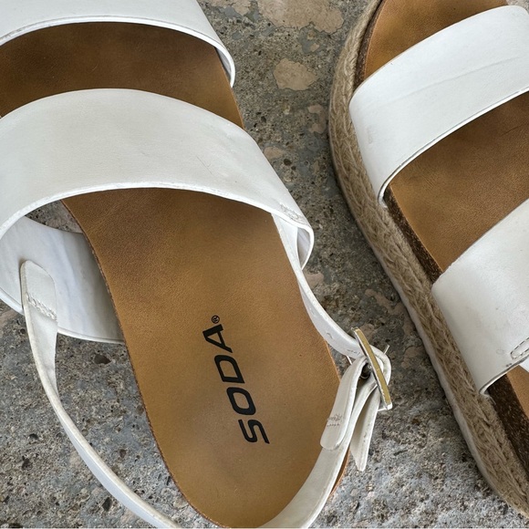 Soda White Espadrille Platform Sandals - Picture 6 of 7
